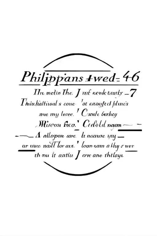 Philippians 4 6 7 tattoo design idea