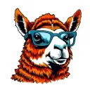 Machu Picchu lama wearing glasses tattoo design idea