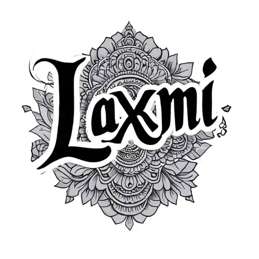 "Laxmi " black tattoo design idea