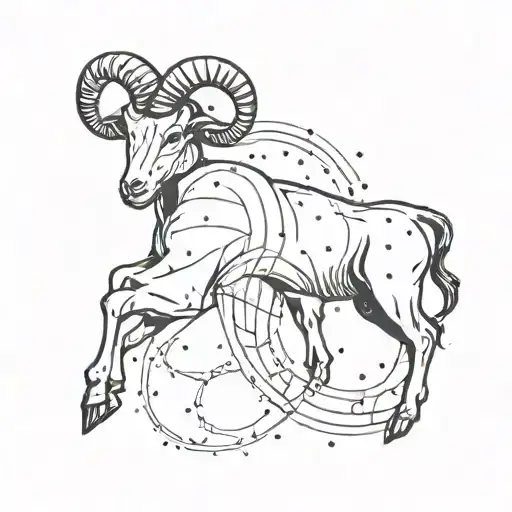 Aries and capricorn constellation tattoo design idea