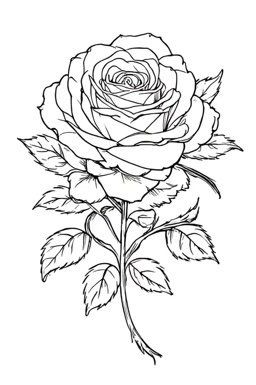 money and rose stencil tattoo design idea