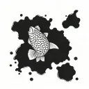 brown trout swimming tattoo design idea
