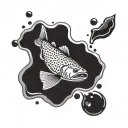 brown trout swimming tattoo design idea