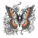 semicolon butterfly tattoo design idea