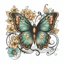 semicolon butterfly tattoo design idea
