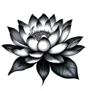 lotus flower blooming tattoo design idea