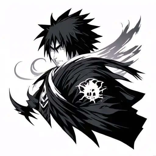 sasuke curse mark with cybercigilism tattoo design idea