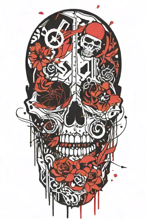 rock 70s rock music tattoo design idea