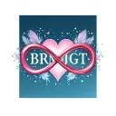 "BRMJGT" "BRMJGT" "BRMJGT"  letters incorporated in forming infinity symbol surrounded by hearts feathered background  tattoo design idea