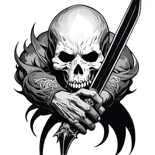maliketh holding black blade of death  tattoo design idea