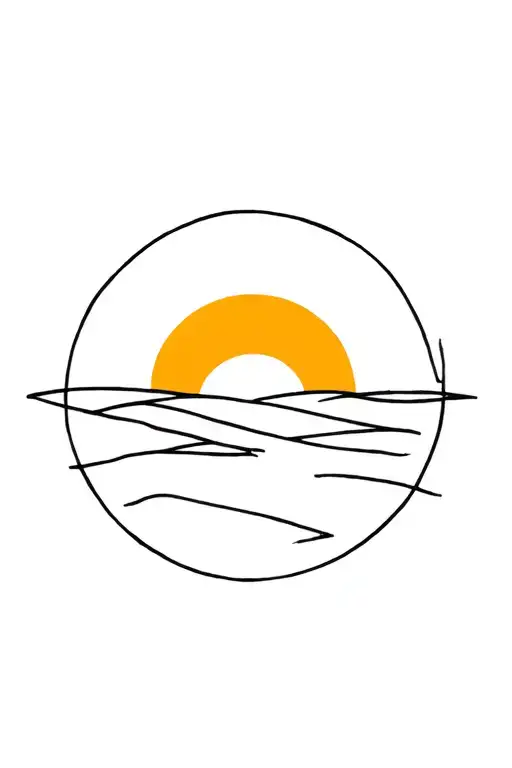 sun rising tattoo design idea