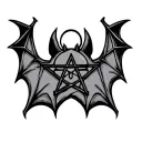 Pentagram bat tattoo design idea