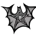 Pentagram bat tattoo design idea