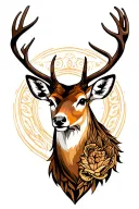 deer head tattoo design idea