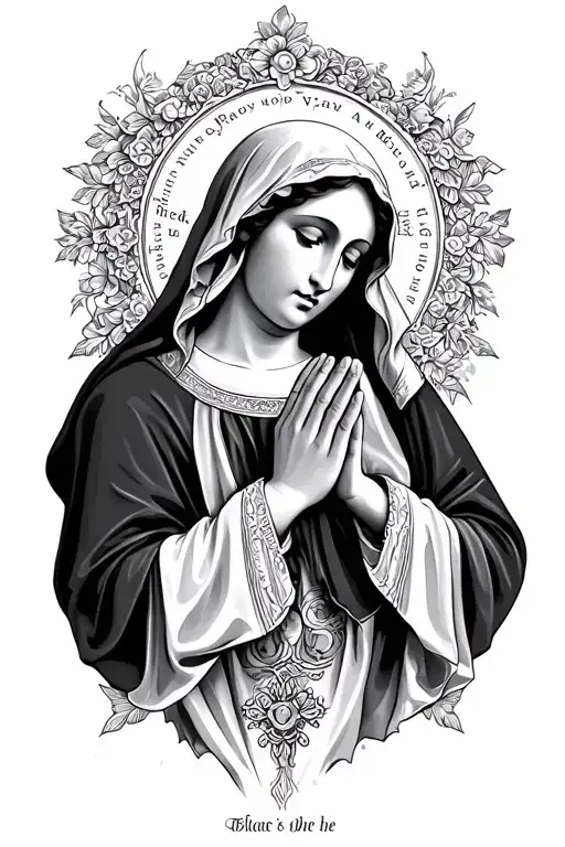 Mary praying, Bible verse, Chrome hearts tattoo design idea