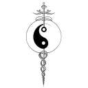the caduceus and yin yang tattoo design idea