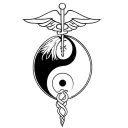 the caduceus and yin yang tattoo design idea
