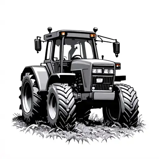 god made a farmer tractor tattoo design idea