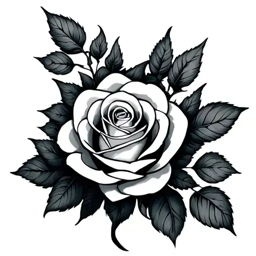 Roses And Clouds tattoo design idea