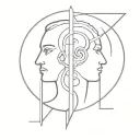 janus 2 face god symbol tattoo design idea