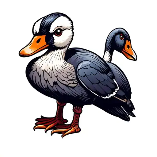 silly goose tattoo design idea