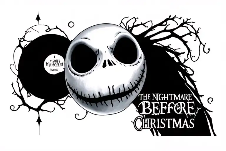 "THE NIGHTMARE BEFORE CHRISTMAS"  jack skellington full body tattoo design idea