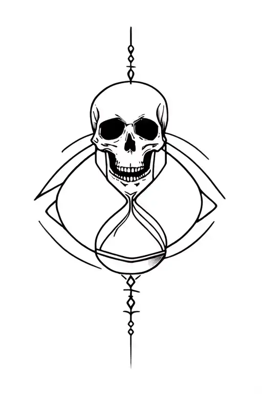 Skull and hourglass tattoo design idea