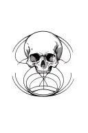 Skull and hourglass tattoo design idea