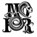 momento mori with a snake going in and out the letters tattoo design idea