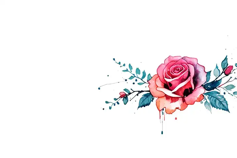 skull and roses  tattoo design idea