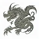 Dragon Tribal Tattoo cover whole 1:1 picture tattoo design idea