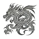 Dragon Tribal Tattoo cover whole 1:1 picture tattoo design idea
