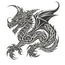 Dragon Tribal Tattoo cover whole 1:1 picture tattoo design idea