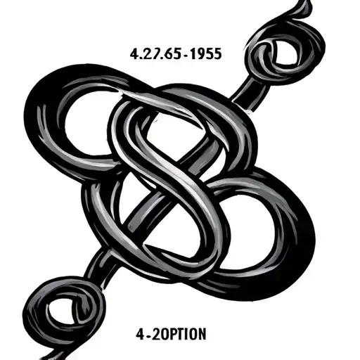 "4.26.1955" adoption symbol intertwined tattoo design idea