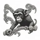 bad monkey tattoo design idea