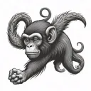 bad monkey tattoo design idea