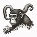 bad monkey tattoo design idea