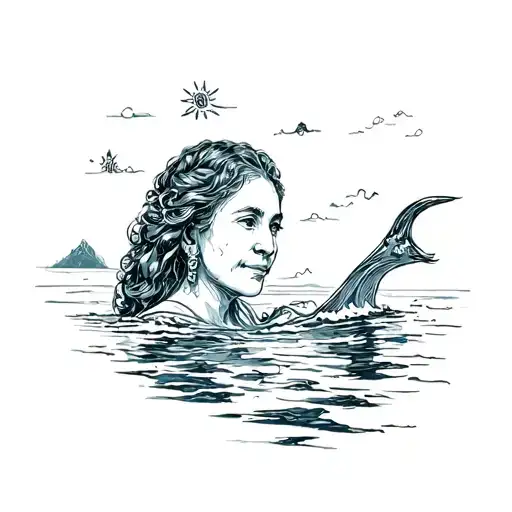 something that represents " all the way to the sky deep as the sea that's my meme " in memory of my grandmother tattoo design idea