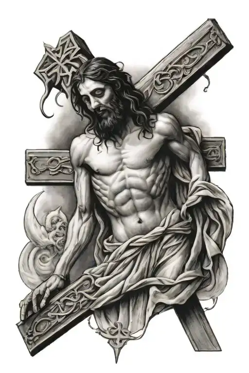 Jesus on cross tattoo tattoo design idea