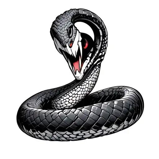 Coverup robot snake tattoo design idea