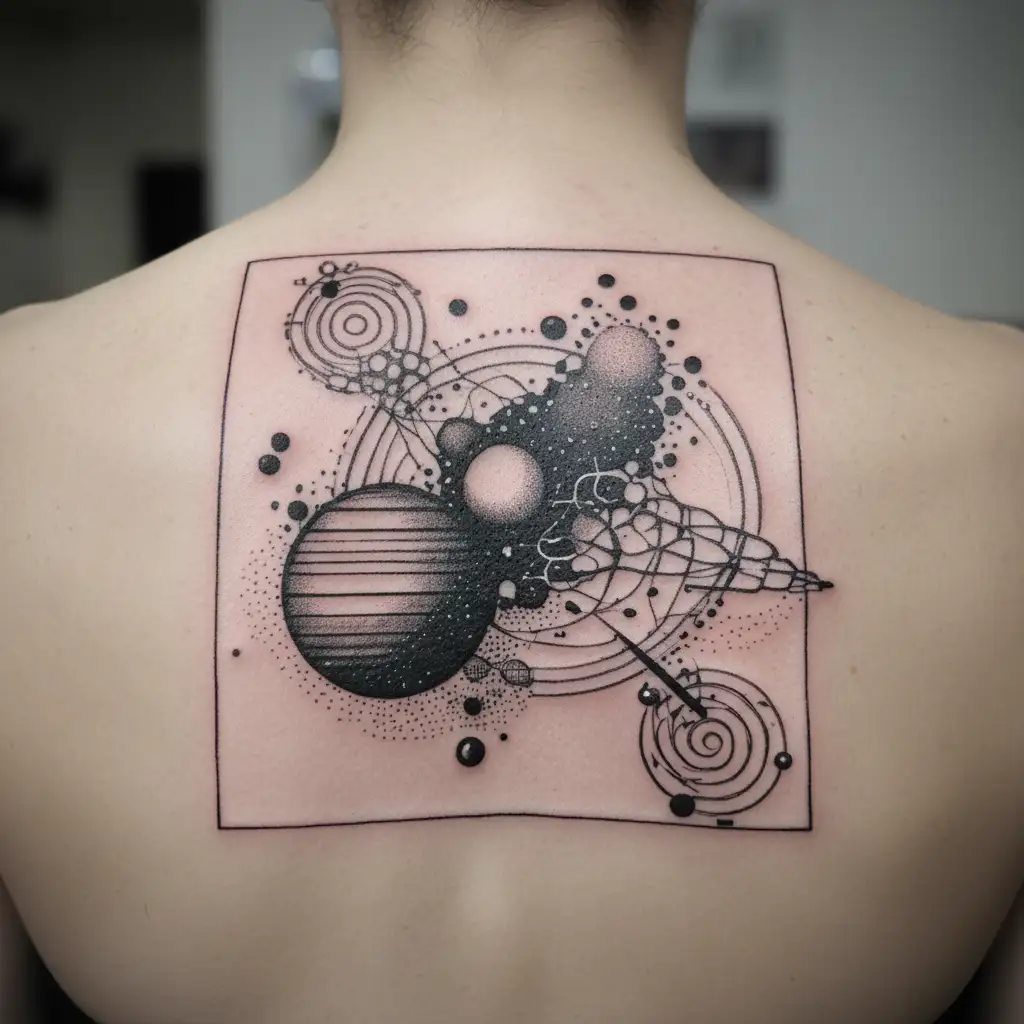 gym and energy and relates to the universe tattoo design idea