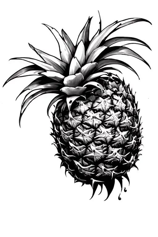 Atlantis pineapple tattoo design idea