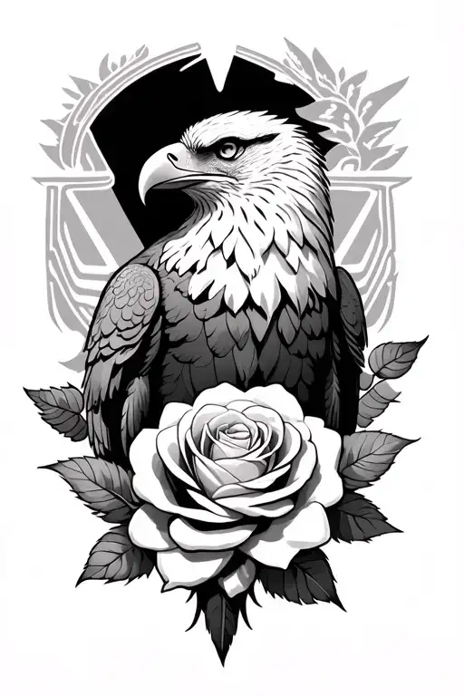 eagle roses greek mythology tattoo design idea