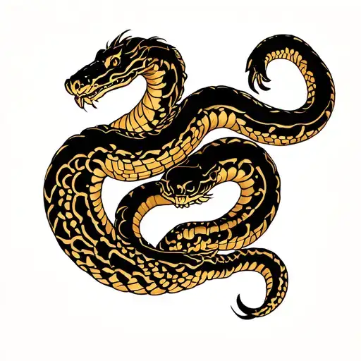 snake and scorpion made tattoo design idea