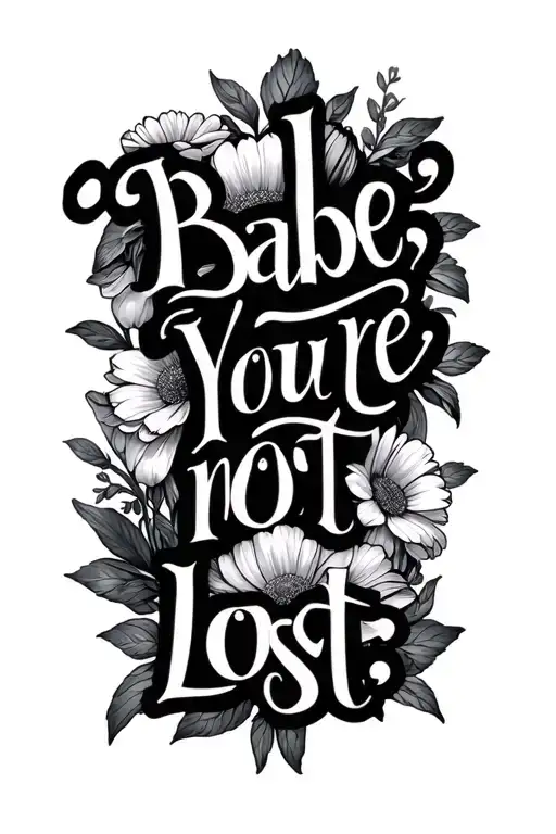 "“Babe, you’re not lost.”" January 28 birth flowers  tattoo design idea