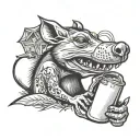 drunk hillbilly rat smoking weed tattoo design idea