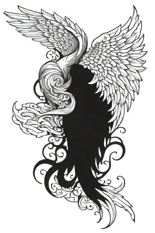 destroyed angel wing bicep tattoo tattoo design idea