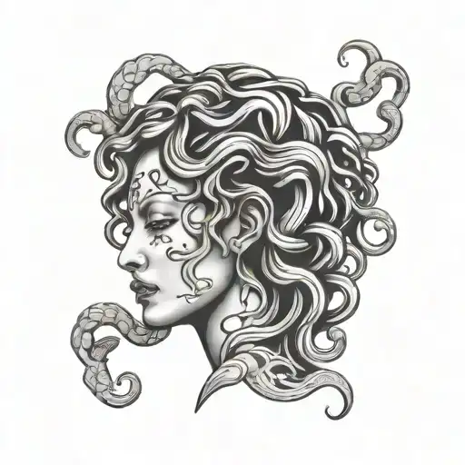 crying medusa tattoo design idea