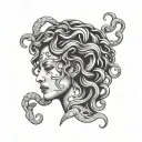 crying medusa tattoo design idea