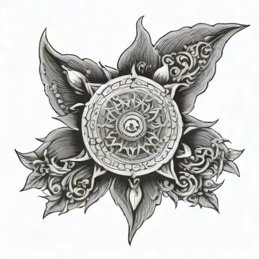 sun and starts with written persia in high quality and realistic detail  tattoo design idea
